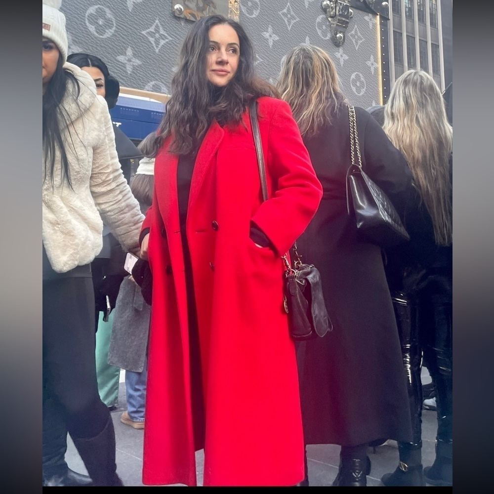 Wool Elegant Red Women's Coat - Picture 13 of 13